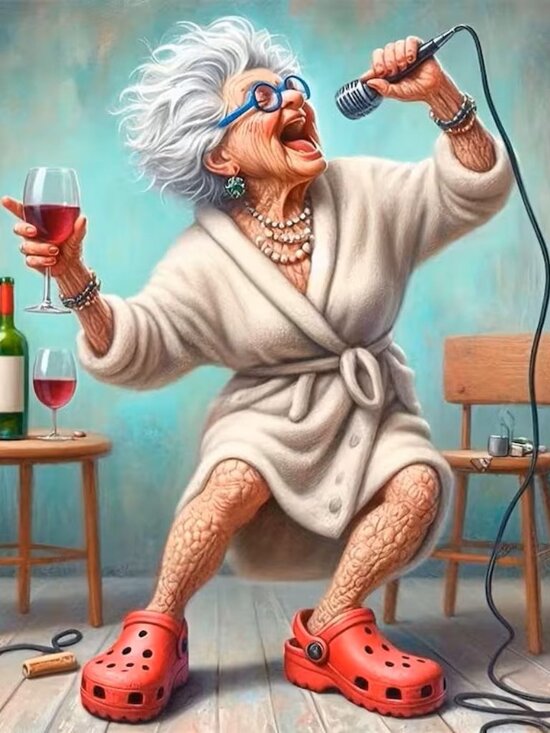 Other - Singing Grandmother 5D Diamond Painting Kit